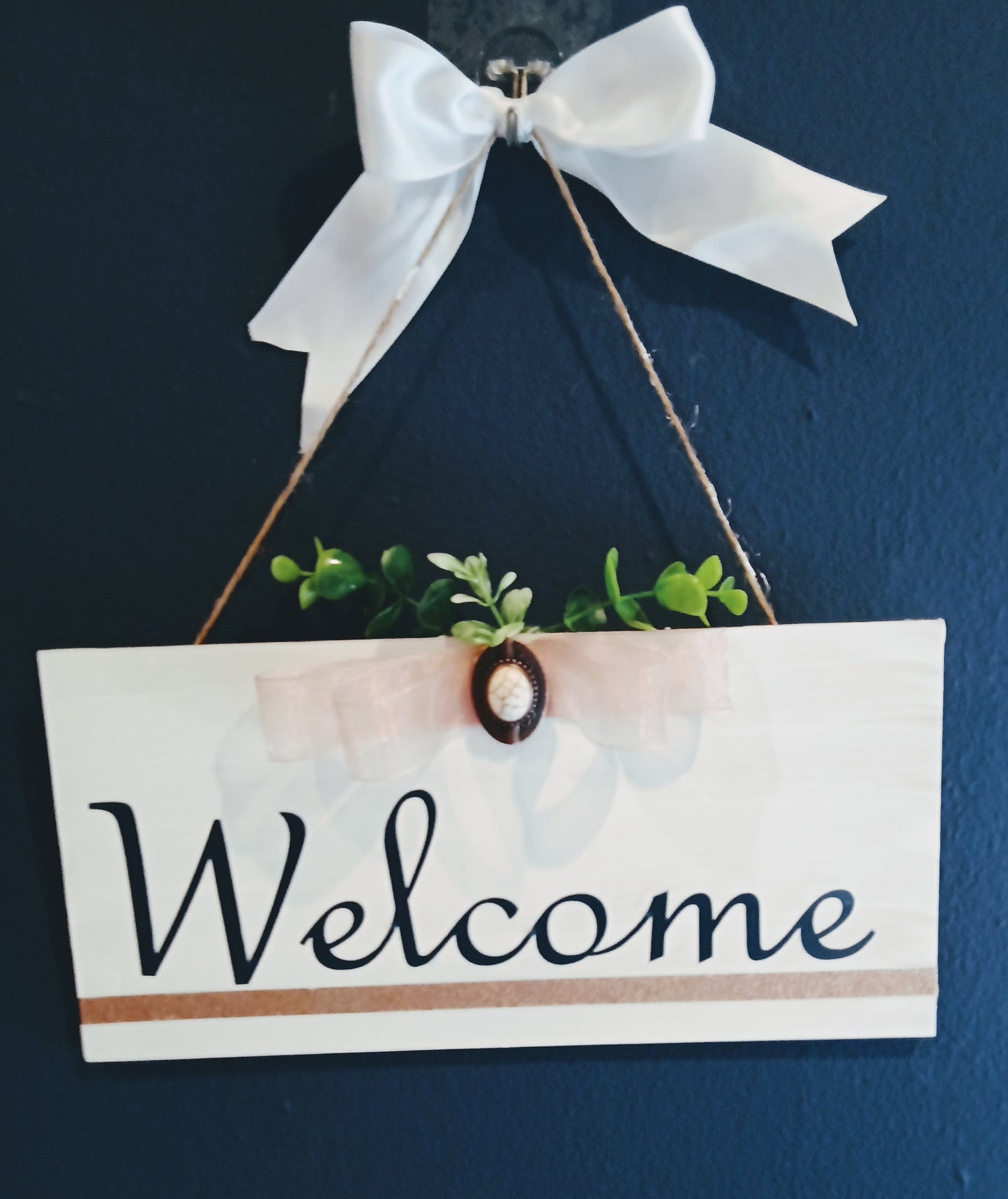 Welcome Sign - Navy & Rose Gold